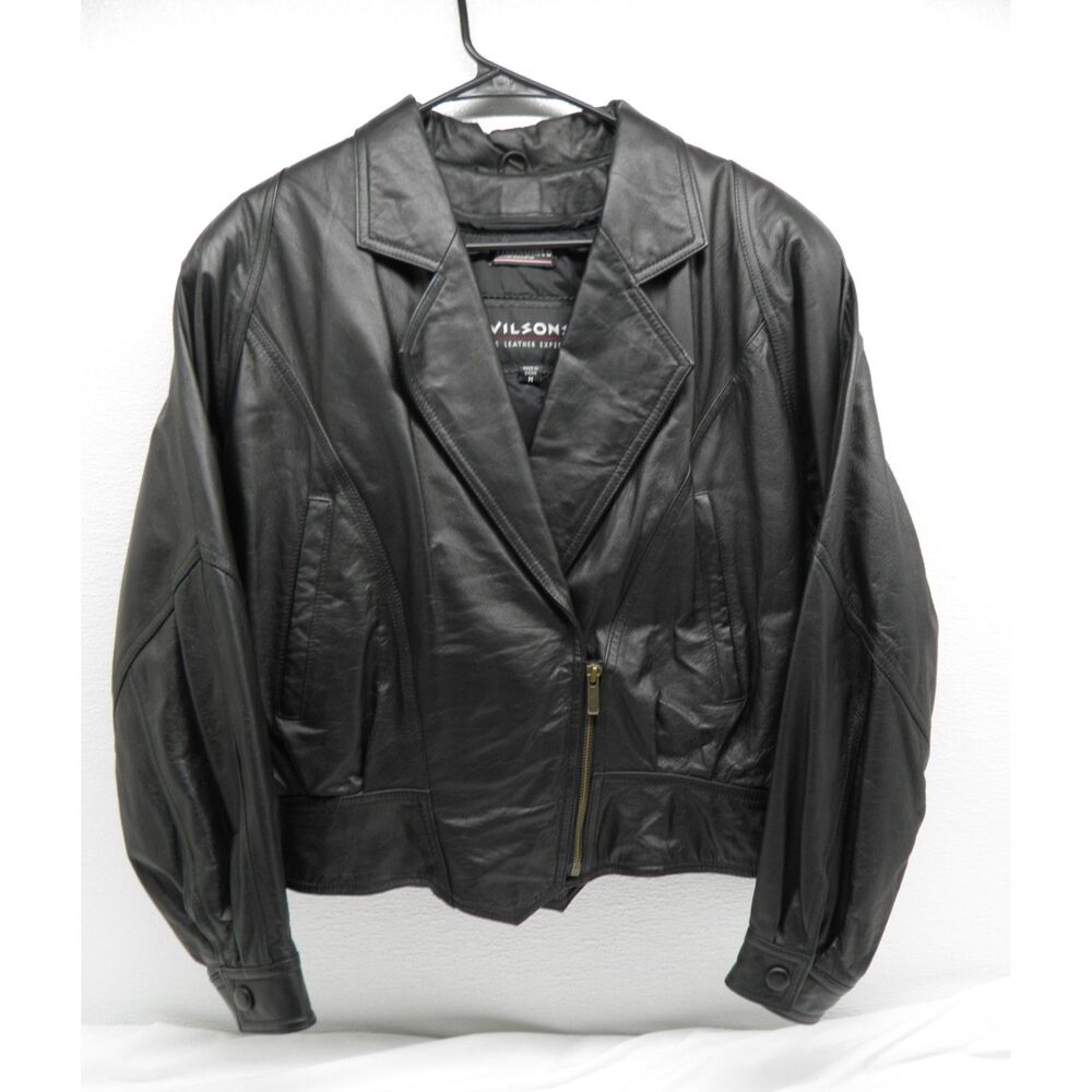 Vintage Wilsons Leather Thinsulate Cropped Moto Jacket Women Size Med